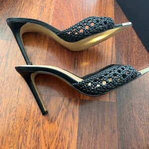 INC International Concepts Black Woven Heels..Gently used